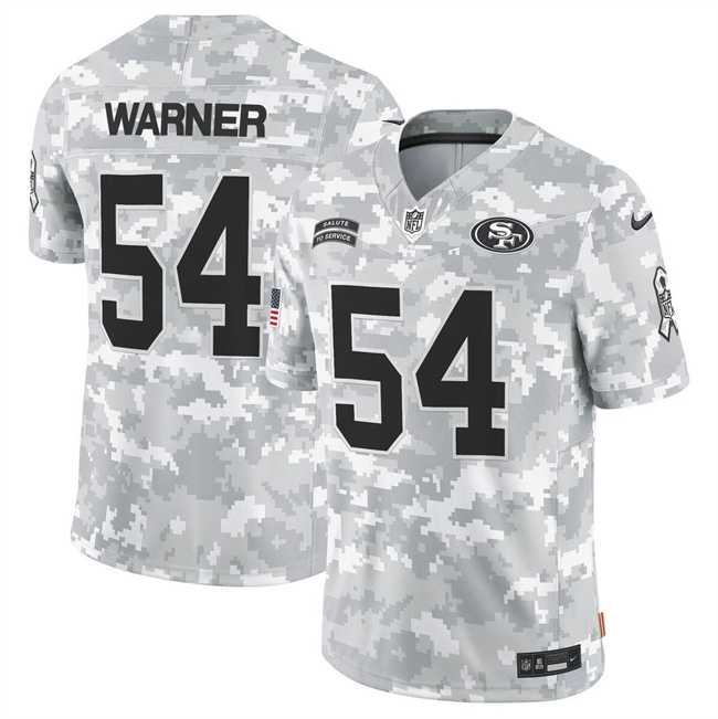 Mens San Francisco 49ers #54 Fred Warner 2024 F.U.S.E Arctic Camo Salute To Service Limited Stitched Jersey Dyin